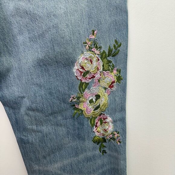 Prps Men’s Demon Peony Floral Embroidery Straight Leg Slim Fit Jean - Picture 14 of 16